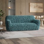 GA.I.CO bielastický potah na sedačku - trojkřeslo Velvet petrolejový 170 - 220 cm – Sleviste.cz