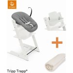 Stokke Set Tripp Trapp + Baby set + Newborn set White/Anthracite + deka Pearl White – Zboží Dáma