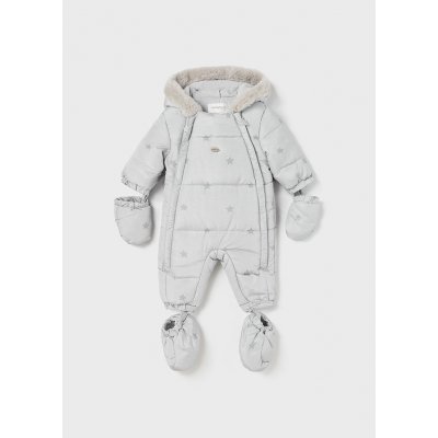 Kombinéza zimní s kožešinkou HVĚZDY šedá NEWBORN Mayoral – Zboží Dáma
