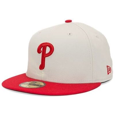 New Era 59FIFTY MLB White Crown Philadelphia Phillies Cooperstown Off White / Red