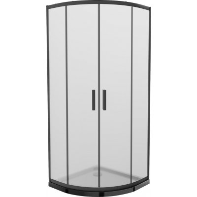 MEXEN/S - Rio sprchový kout čtvrtkruh 90x90, dekor, černá + černá vanička se sifonem 863-090-090-70-30-4170B – Sleviste.cz