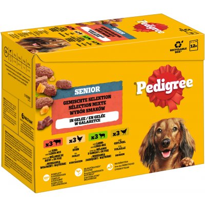 Pedigree Senior Výběr v želé 4 druhy 12 x 100 g – Sleviste.cz