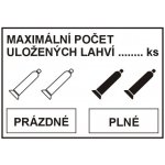 Maximální počet uložených lahví/PRÁZDNÉ PLNÉ/piktogramy | Samolepka, A5