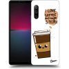 Pouzdro a kryt na mobilní telefon Sony Pouzdro Picasee silikonové Sony Xperia 10 IV 5G - Cute coffee černé