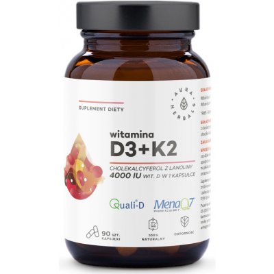 Aura Herbals Vitamin D3 4000 IU + K2 90 kapslí – Zbozi.Blesk.cz