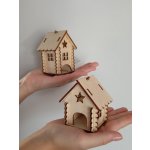 expresslaser.cz Skládací dřevěný domeček Velikost: 8,5 x 6 cm – Zboží Mobilmania