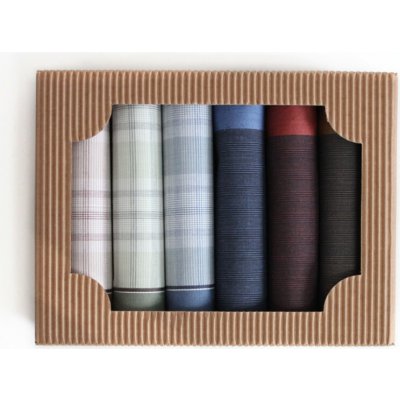 Ëtex Pánské látkové kapesníky v dárkové krabičce - 6 kusů M50-3 barevné – Zboží Mobilmania