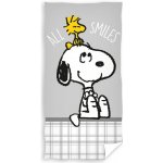 Carbotex Plážová osuška Snoopy a Woodstock All smiles 70 x 140 cm – Zboží Mobilmania