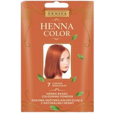 Venita Henna Color přírodní prášek pro barvení vlasů 7 rezavá červená 25 g – Zboží Mobilmania
