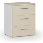 Primo Kancelářská komoda ke stolu WHITE, 740 x 600 x 420 mm, bílá/bříza – Zboží Dáma