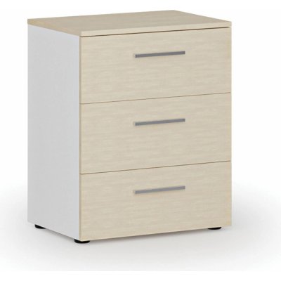 Primo Kancelářská komoda ke stolu WHITE, 740 x 600 x 420 mm, bílá/bříza – Zboží Dáma