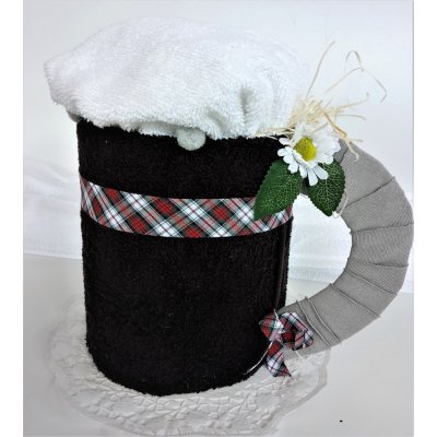 Veratex Textilní dort malé černé Pivo (2ks ručník 30 x 50 cm)