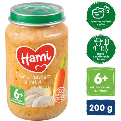 Hami Rýže s kuřetem a mrkví 200 g – Zboží Dáma
