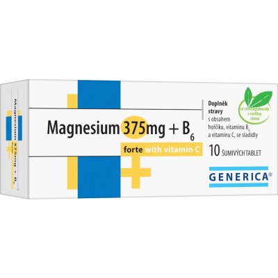 Generica Magnesium 375 mg + B6 Forte s Vitaminem C 10 tablet