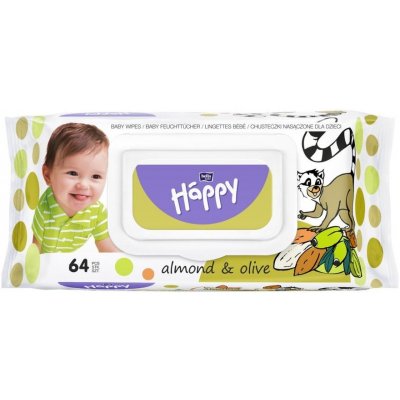 Bella Baby Happy Almond & Olive Leaf dětské vlhčené ubrousky 64 ks – Zboží Dáma