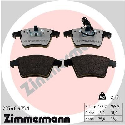 ZIMMERMANN Sada brzdových destiček, kotoučová brzda 23746.975.1 – Hledejceny.cz