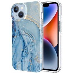 Pouzdro Appleking mramorové třpytivé iPhone 13 Pro - modré