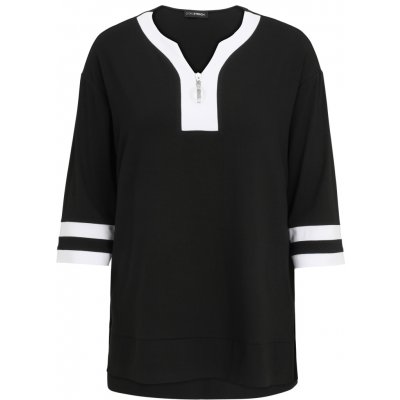 Doris STreich dámská tunika černá s bílými bloky – Zboží Mobilmania
