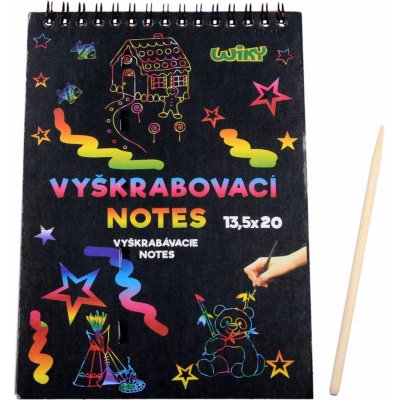 Notes vyškrabovací duhový 14x20cm 12 listů set s nástrojem – Zbozi.Blesk.cz