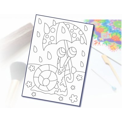 Radost v písku Šablona na pískování šnek s deštníkem A5 148 x 210 mm – Zboží Dáma