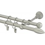 GARNÝŽE-HEBR Garnýž Špice matná stříbrná dvojitá 260 cm – HobbyKompas.cz