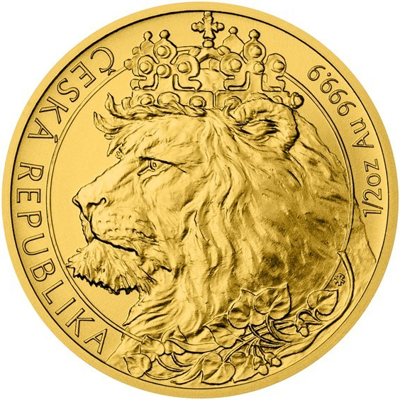 Česká mincovna Zlatá mince Český lev stand 1/2 oz