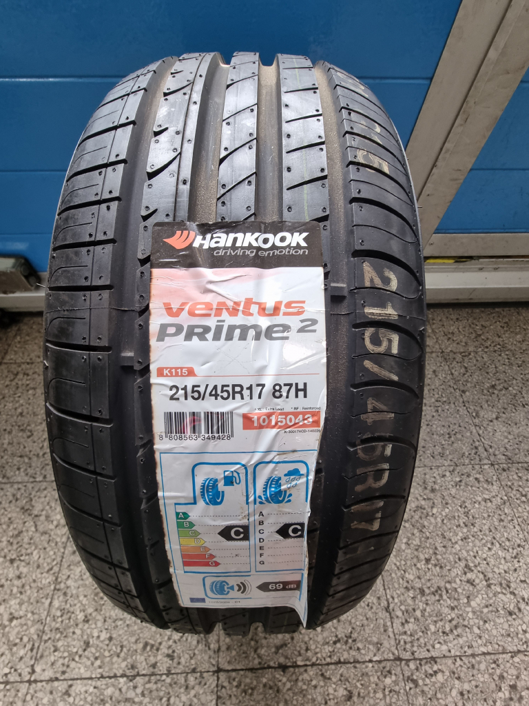 C/69dB Hankook VENTUS PRIME2 K115-215/45/R18 87H Summer Tires 