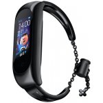 Hurtel Náhradní kovový náramek s řetízkem pro Xiaomi Mi Band 6 / 5 / 4 / 3 černý 9145576225530 – Zboží Živě