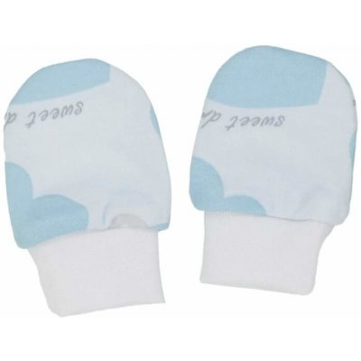 Kojenecké bavlněné rukavičky Srdce modrá – Zboží Dáma