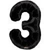 Amscan Balónek fóliový narozeninové číslo 3 černý 86 cm
