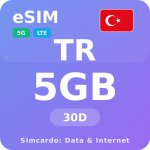 Turecko Mobilní Internet - eSIM 5GB 30 dní datová SIM karta – Sleviste.cz