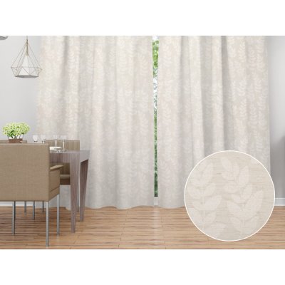 Biante Dekorační závěs TF-130 Akátové listy na režném 150x240 cm – Zboží Mobilmania