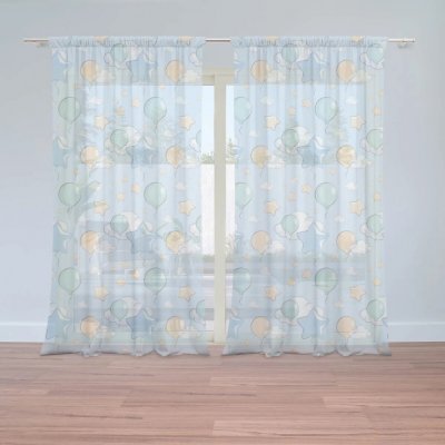 Sablio Záclony Balónky a hvězdy: 2ks 150x250cm – Zboží Mobilmania