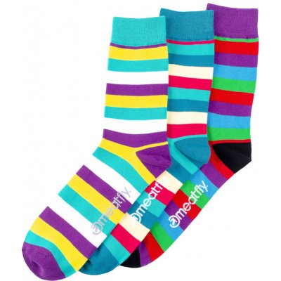 Meatfly ponožky Dark Small Stripe socks Triple Pack Mnohobarevná – Sleviste.cz