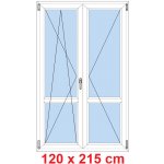 Soft Dvoukřídlé balkonové dveře s příčkou otevíravé a sklopné Černá krupička/Černá krupička 120 x 215 cm – Hledejceny.cz