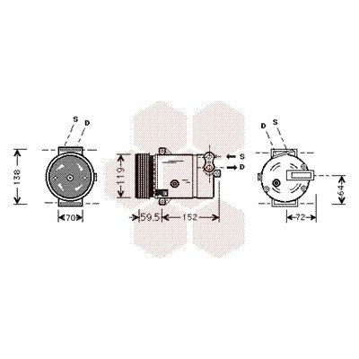 Kompresor, klimatizace VAN WEZEL 3700K318