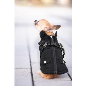 Vsepropejska Tulsi zimní bunda pro psa s postrojem