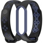 Xiaomi Mi Band 5/6 náhradní náramek Dvoubarevný sportovní Černá-modrá MBSCZ-5DS001