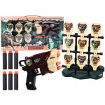 mamido Set pistole s terčem a pěnovými šipkami Dinosauři hnědý – Hledejceny.cz