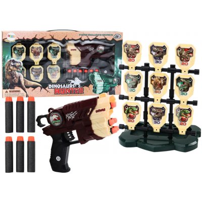 mamido Set pistole s terčem a pěnovými šipkami Dinosauři hnědý – Hledejceny.cz