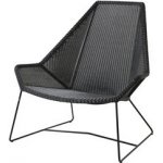 Cane-line Nízké křeslo s vysokou zádovou opěrkou Breeze, 98x87x98 cm, rám kov light grey, výplet umělý ratan light grey – Hledejceny.cz