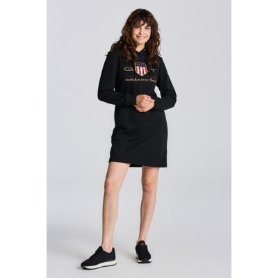 Gant Archive Shield Hoodie Dress černá