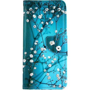 Pouzdro TopQ Xiaomi Redmi Note 7 knížkové Modré s květy