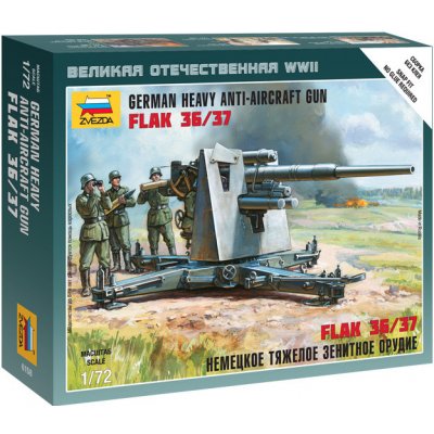 Zvezda Plastikový model vojenské techniky 6158 Easy Kit Flak 36/37 1:72 – Zboží Mobilmania