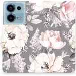 Mobiwear - Xiaomi Redmi Note 13 Pro 4G / Poco M6 Pro 4G - MX06S Květy na šedém pozadí – Zboží Živě