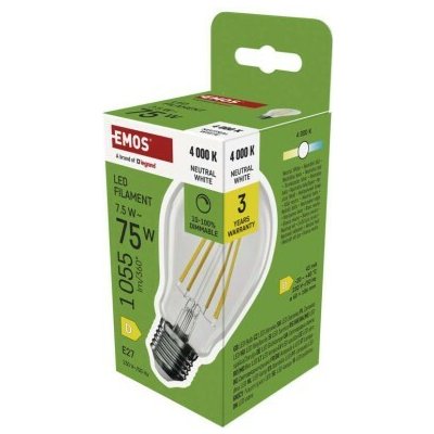 Emos LED žárovka Filament A60 E27 7,5 W (75 W) 1 055 l – Hledejceny.cz