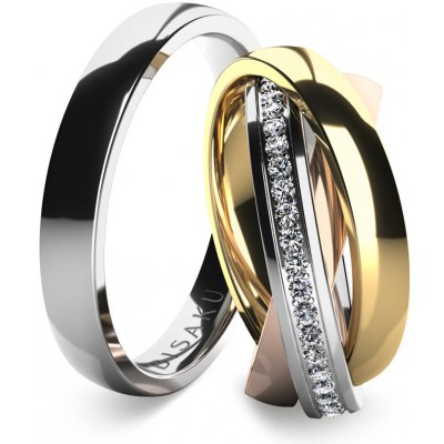 Snubní prsten Bisaku Trinity BIS B12830125WG Stříbrná