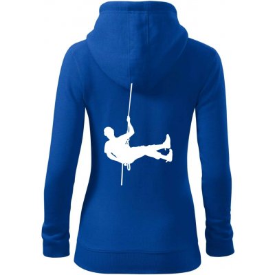 Visící horolezec dámská mikina trendy zipper s kapucí Královská modrá – Zboží Dáma