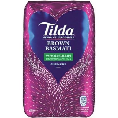 Tilda Celozrnná Basmati rýže Wholegrain Brown Rice 0,5 kg – Sleviste.cz