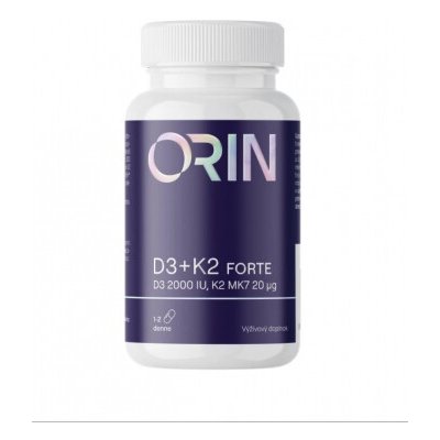 Orin D3+K2 Forte Vitamin D3 2000 IU + K2 MK-7 60 kapslí – Hledejceny.cz